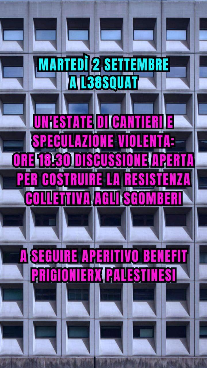 Martedì 2 settembre al Laurentino 38 – Appello a chi lotta in città per una discussione aperta